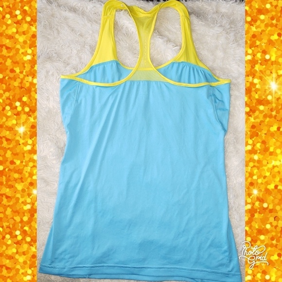 💋Adidas Small climacool tank top yellow blue race - Picture 4 of 5